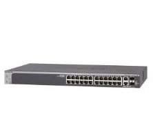 NETGEAR ProSAFE S3300-28X - Kytkin - smart - 24 x 10/100/1000 + 2 x 10Gb Ethernet + 2 x 10Gb Ethernet SFP+ - r&auml;kkiin asennettava - AC 100/230 V