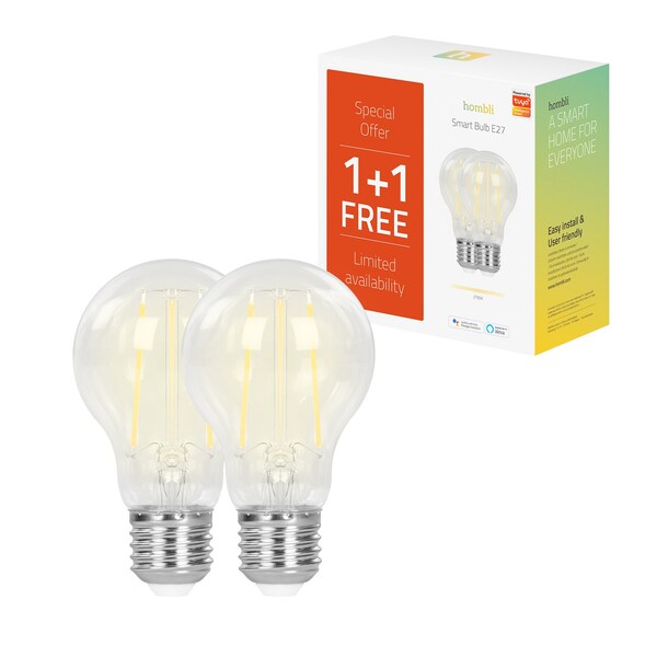 Hombli Smart Bulb 7W Retro Filament (E27), Promo Pack