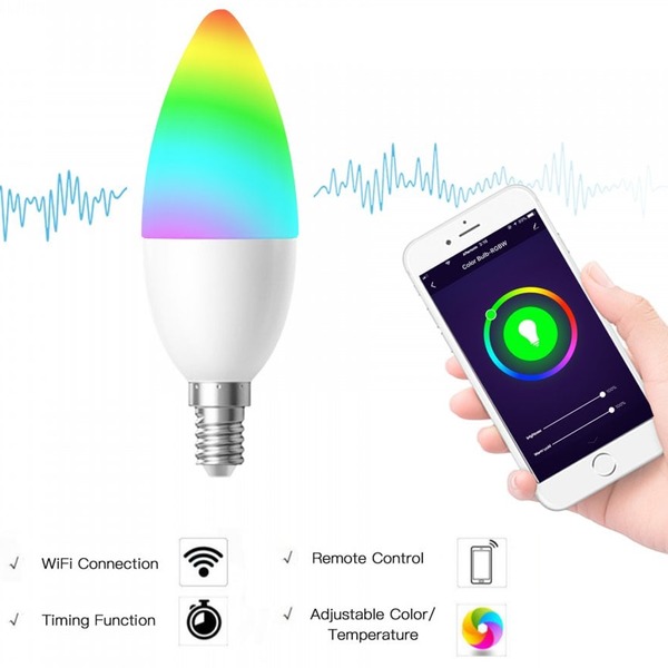 Woox Wi-Fi RGB - smart bulb, E14, 4.5W