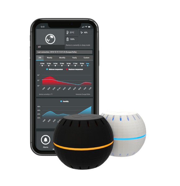 Shelly H&amp;T -kosteus- ja l&auml;mp&ouml;mittari, musta