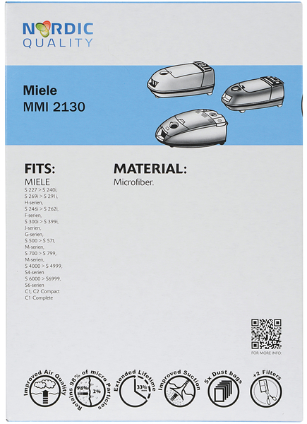 MMI 2130 Pölynimuripussit, 5 kpl. + 2 suodatin