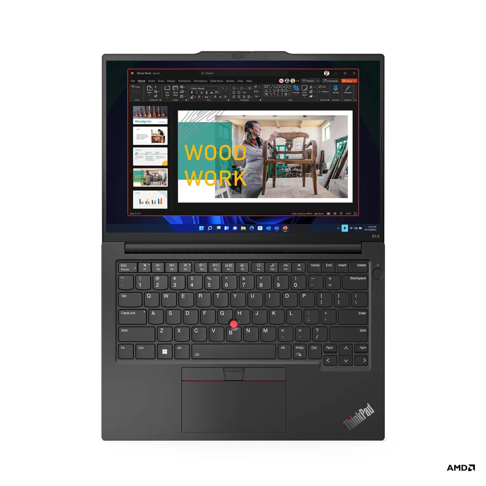 Lenovo 14&quot; ThinkPad E14. AMD Ryzen 5 Pro 7530U, 16 GB, 256 GB SSD, Win 11 Pro - b&auml;rbar dator, Svart