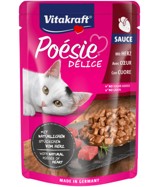 Vitakraft Po&eacute;sie D&eacute;lice Saithe in Sauce, Wet food for cats, Adult, 85g