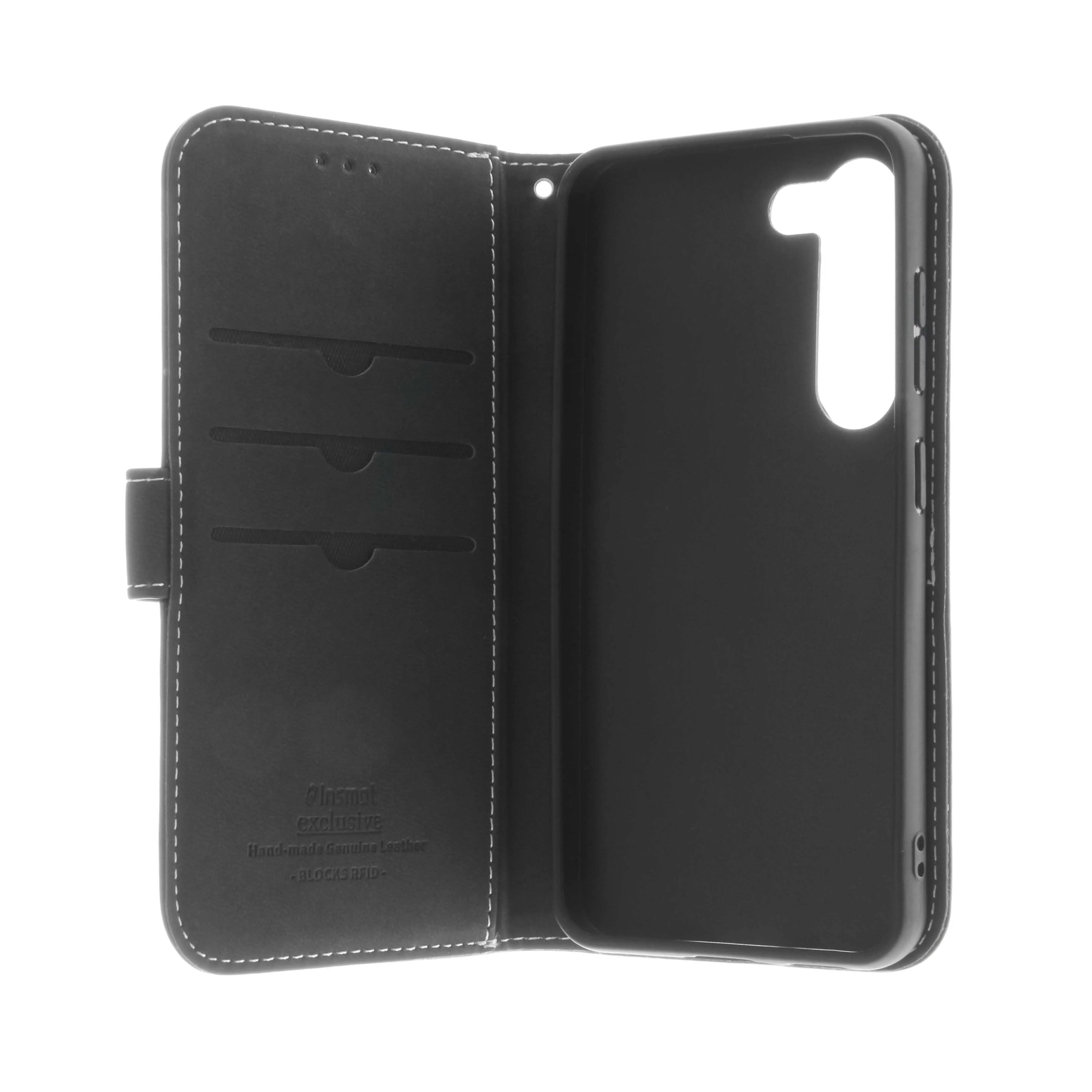 Insmat Flip Case, Galaxy S23 Plus - Wallet Case, Black