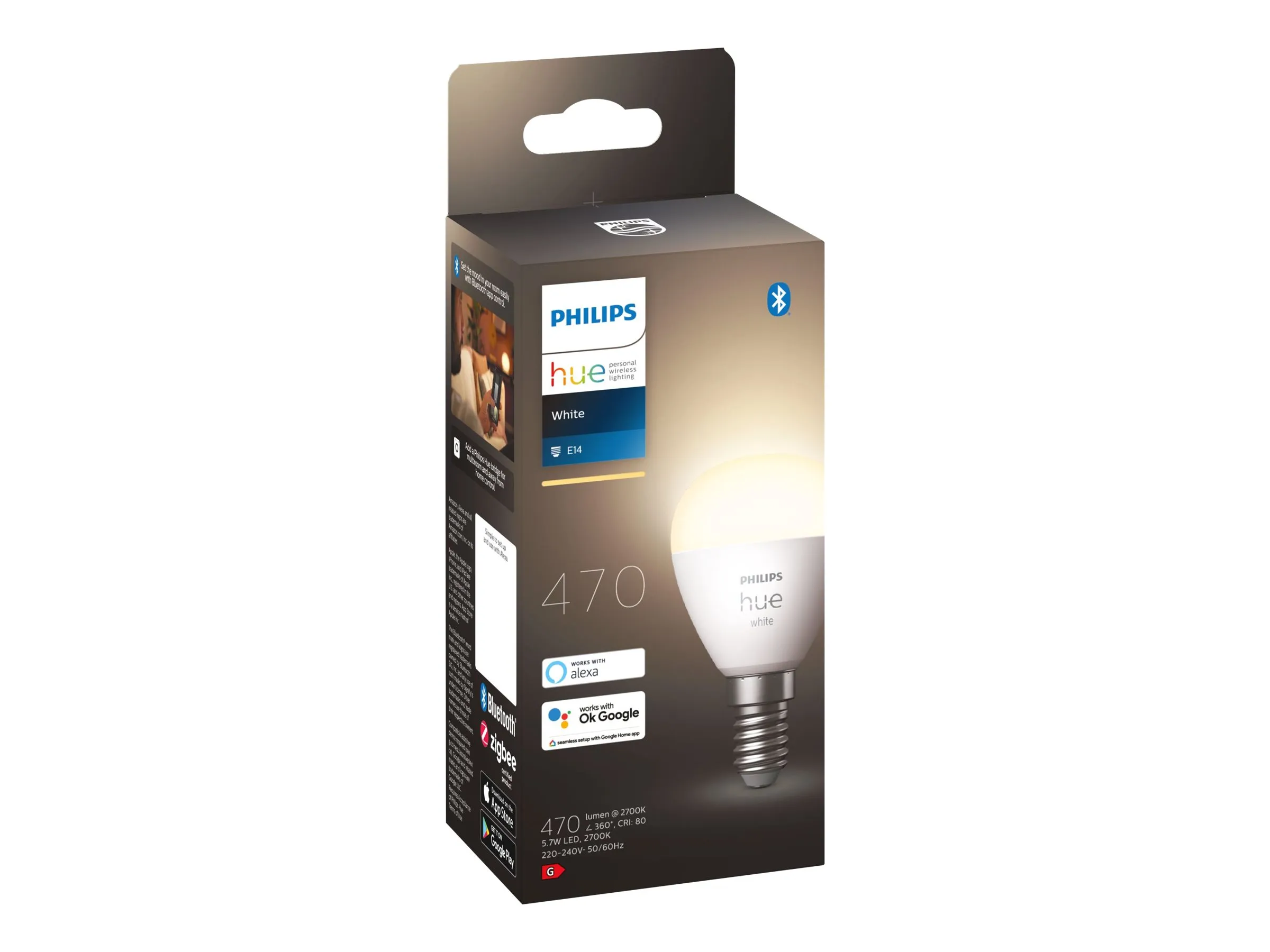 Philips Hue White P45 E14 Luster Bulb - 1-Pack