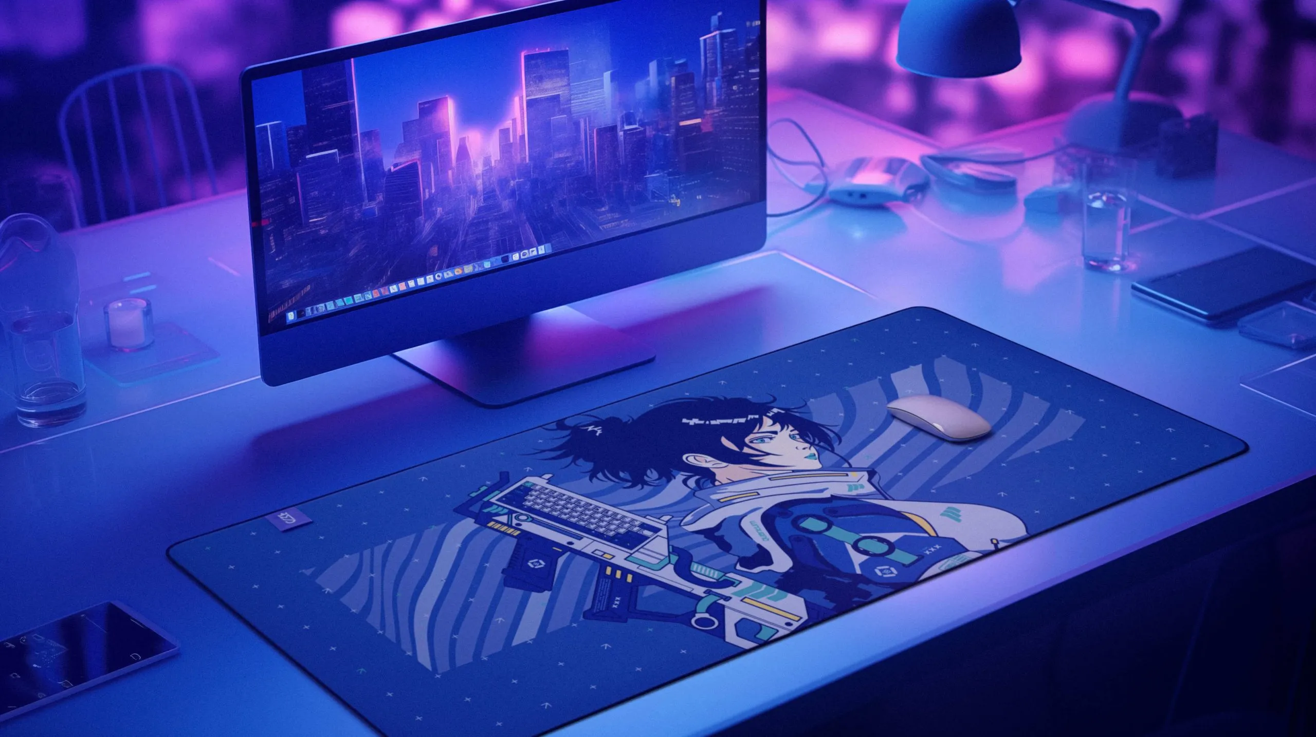 Mighty Setup Armory Girl Purple - gaming mousepad, 900x400x4mm