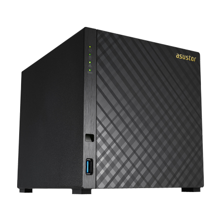 ASUSTOR AS3204T 4 bay NAS Intel Celeron Quad-Core 2GB DDR3L 2GB DDR3L GbE x1 USB 3.0 WoL AES-NI hardware encryption
