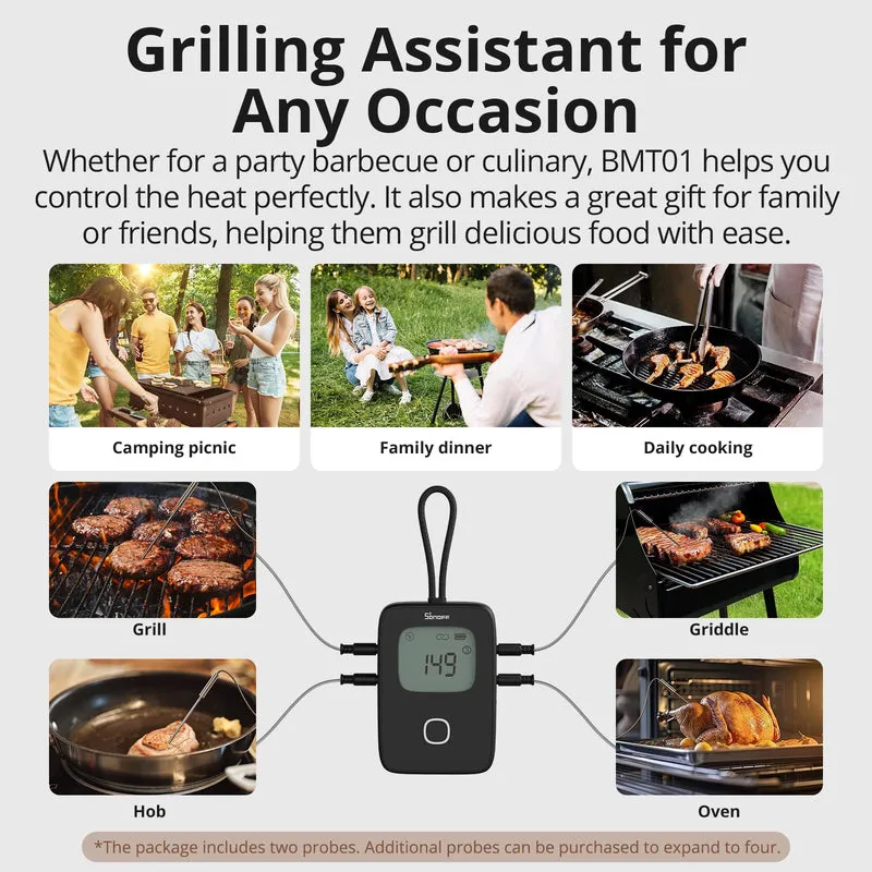 SONOFF BMT01 -&auml;lyk&auml;s barbecue-lihal&auml;mp&ouml;mittari, musta