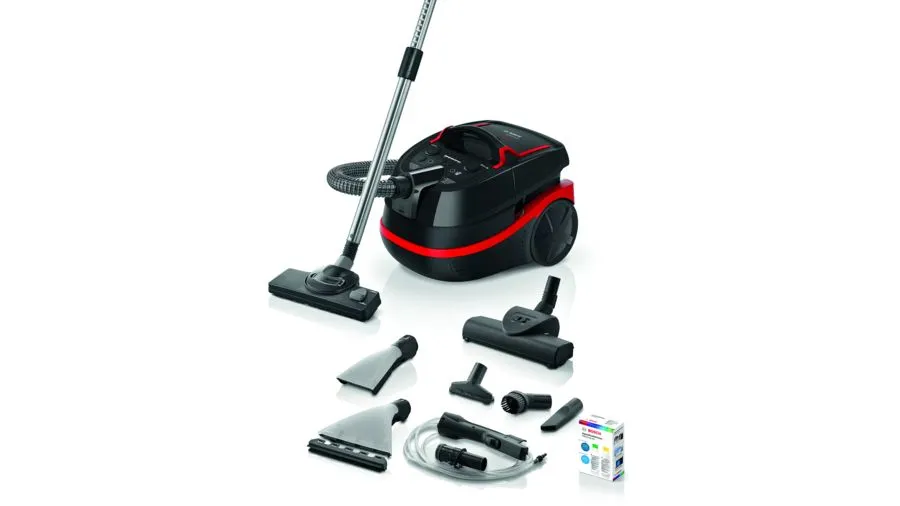Bosch Serie 4 BWD421POW 2100W - v&aring;t- och torrdammsugare, svart, r&ouml;d