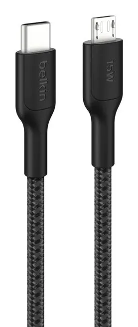 Belkin USB-C to Micro-USB cable, 15W, 1 m, Black