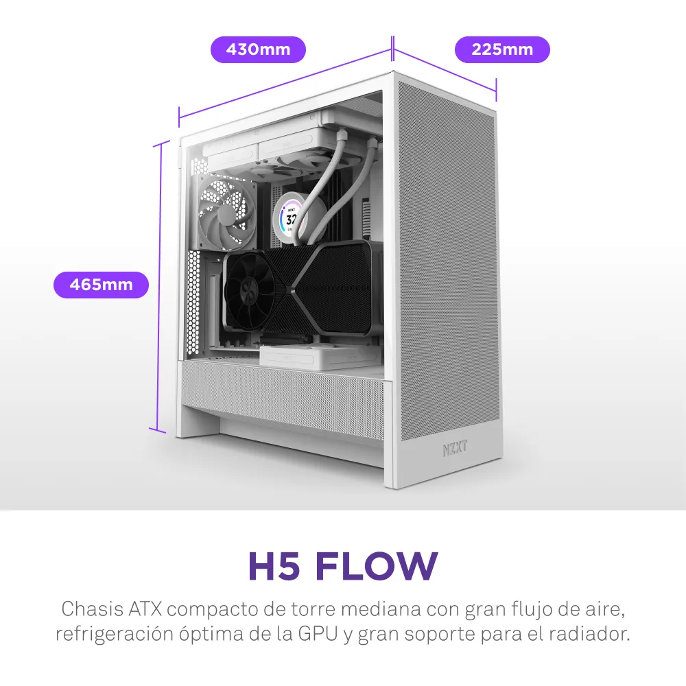 NZXT H5 Flow (2024) - midi tower, white