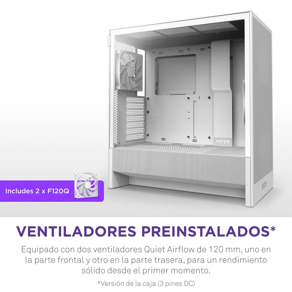 NZXT H5 Flow (2024) -miditornikotelo, valkoinen
