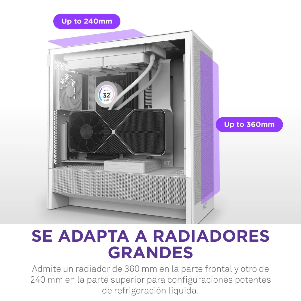 NZXT H5 Flow (2024) -miditornikotelo, valkoinen