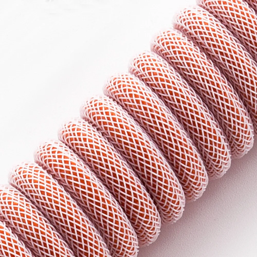 CableMod Classic Coiled Keyboard Cable, USB A -> USB Type C, 150cm, Orangesicle