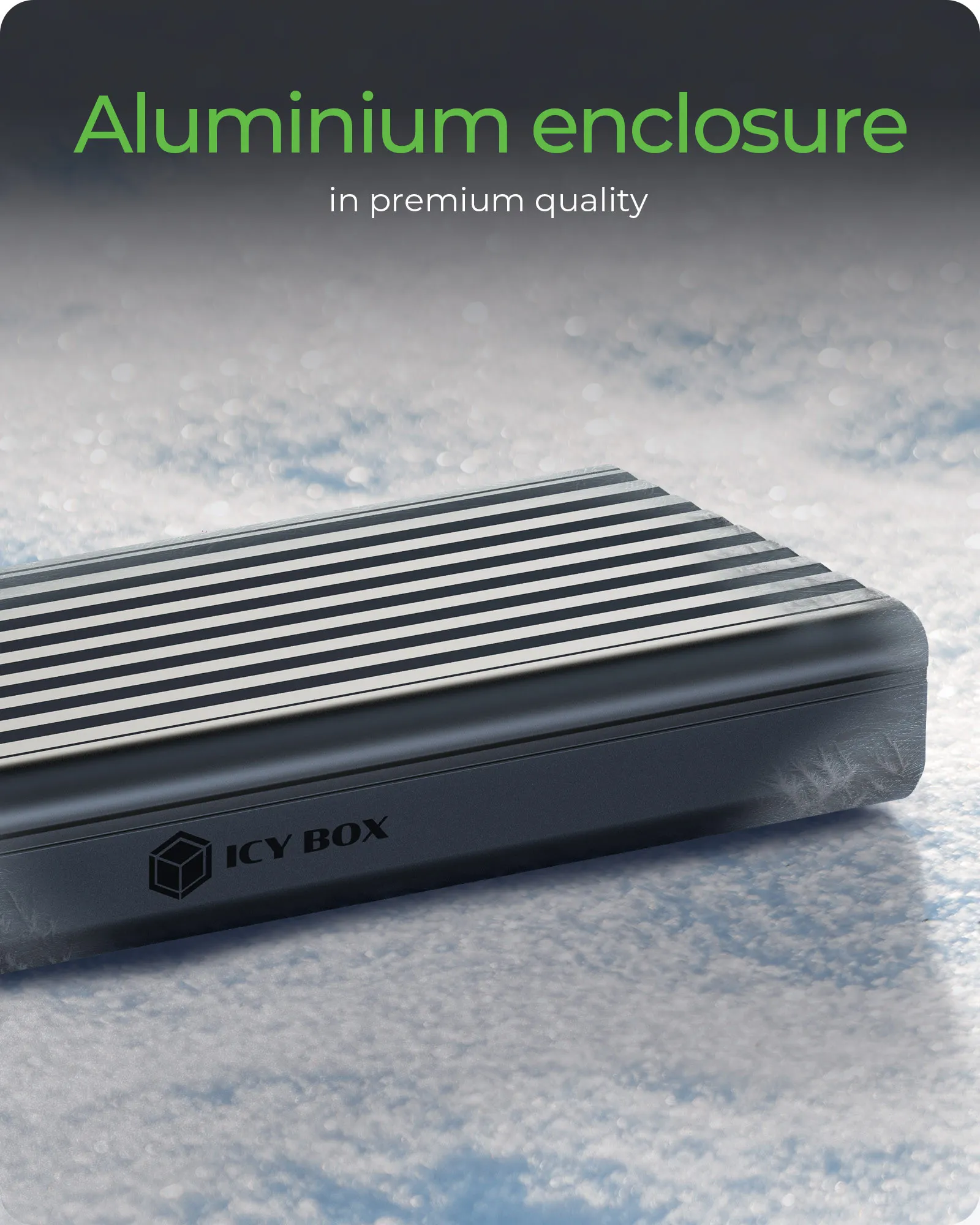ICY BOX IB-1917M-C32A M.2 NVMe SSD Enclosure, USB 3.2 Gen 2x2, USB Type-C, Tool-Free, Black