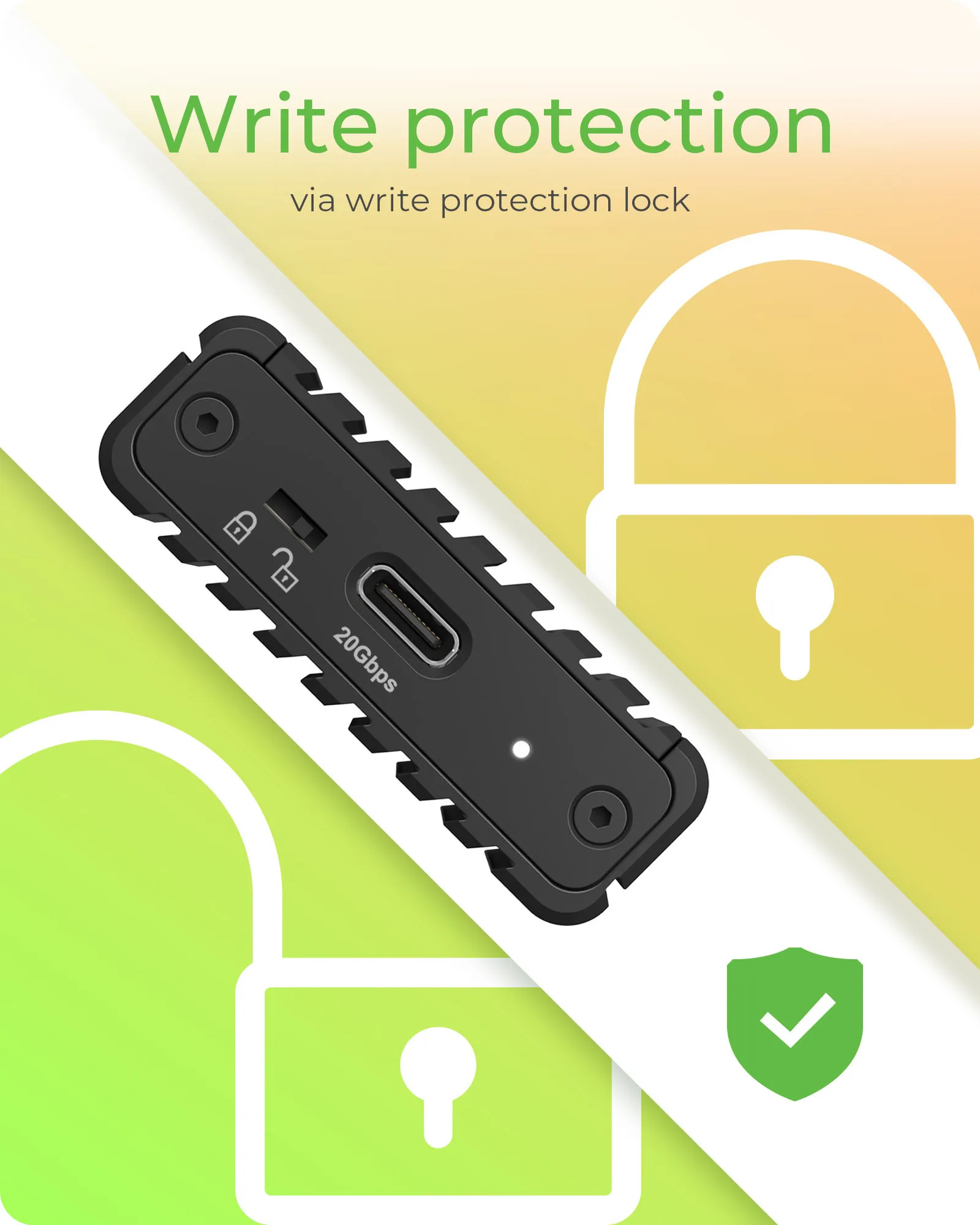 ICY BOX IB-1917M-C32A M.2 NVMe SSD Enclosure, USB 3.2 Gen 2x2, USB Type-C, Tool-Free, Black