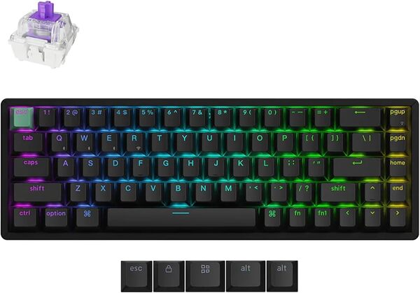 Keychron K6 HE SE K6H-F1-BO 65% -langaton mekaaninen pelin&auml;pp&auml;imist&ouml;, Gateron Magnetic, musta