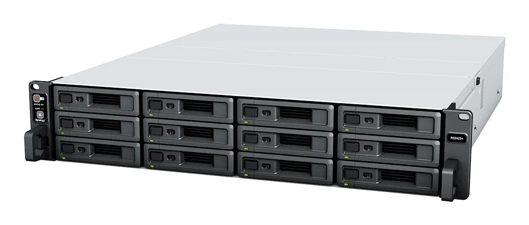 Synology RackStation RS2423+ - 12-facks rackmonterad n&auml;tverkslagring (40 TB), svart