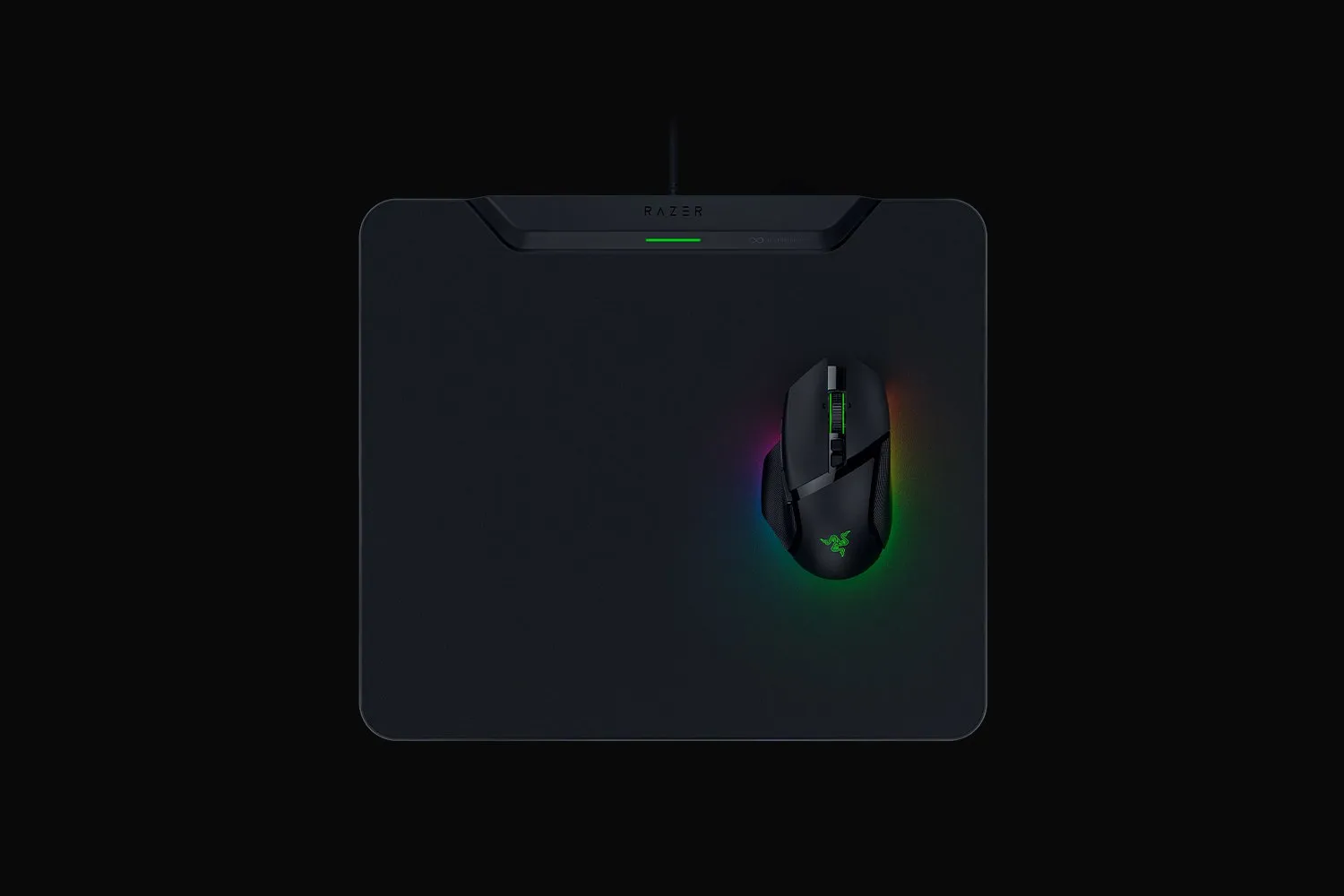 Razer HyperFlux V2 Wireless Charging System Hard Edition Gaming Mousepad with Wireless Charger, 360x311 mm, Black