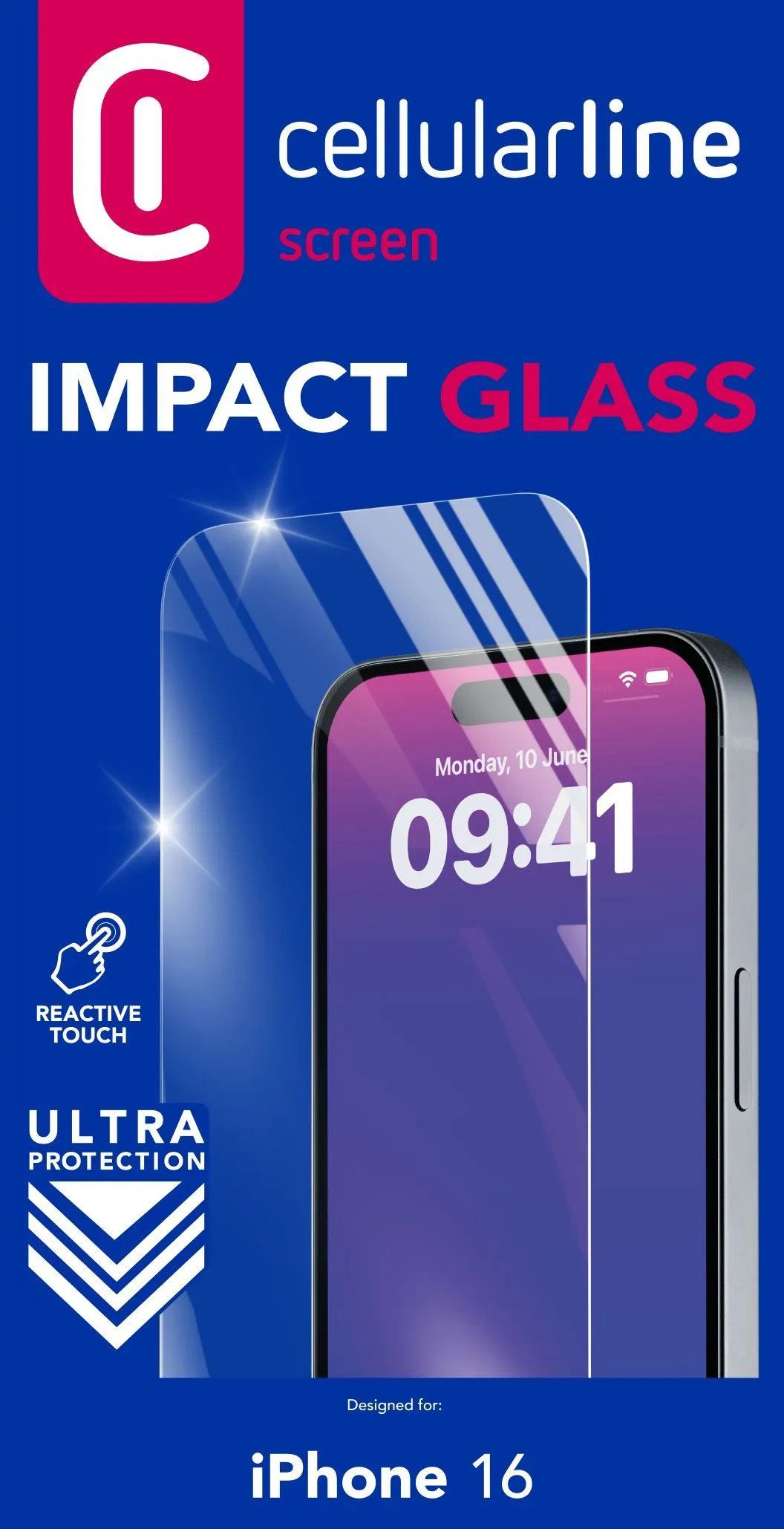 Cellularine iPhone 16 Impact Glass -n&auml;yt&ouml;nsuoja