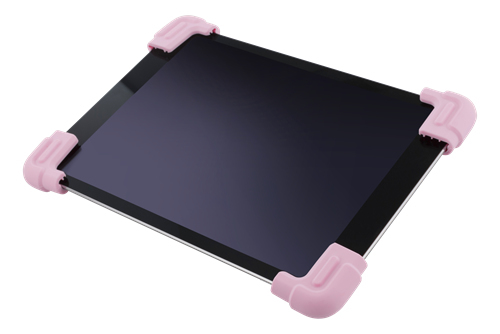 DELTACO Skal i silikon f&ouml;r 9-11,6" surfplattor, stativ, rosa