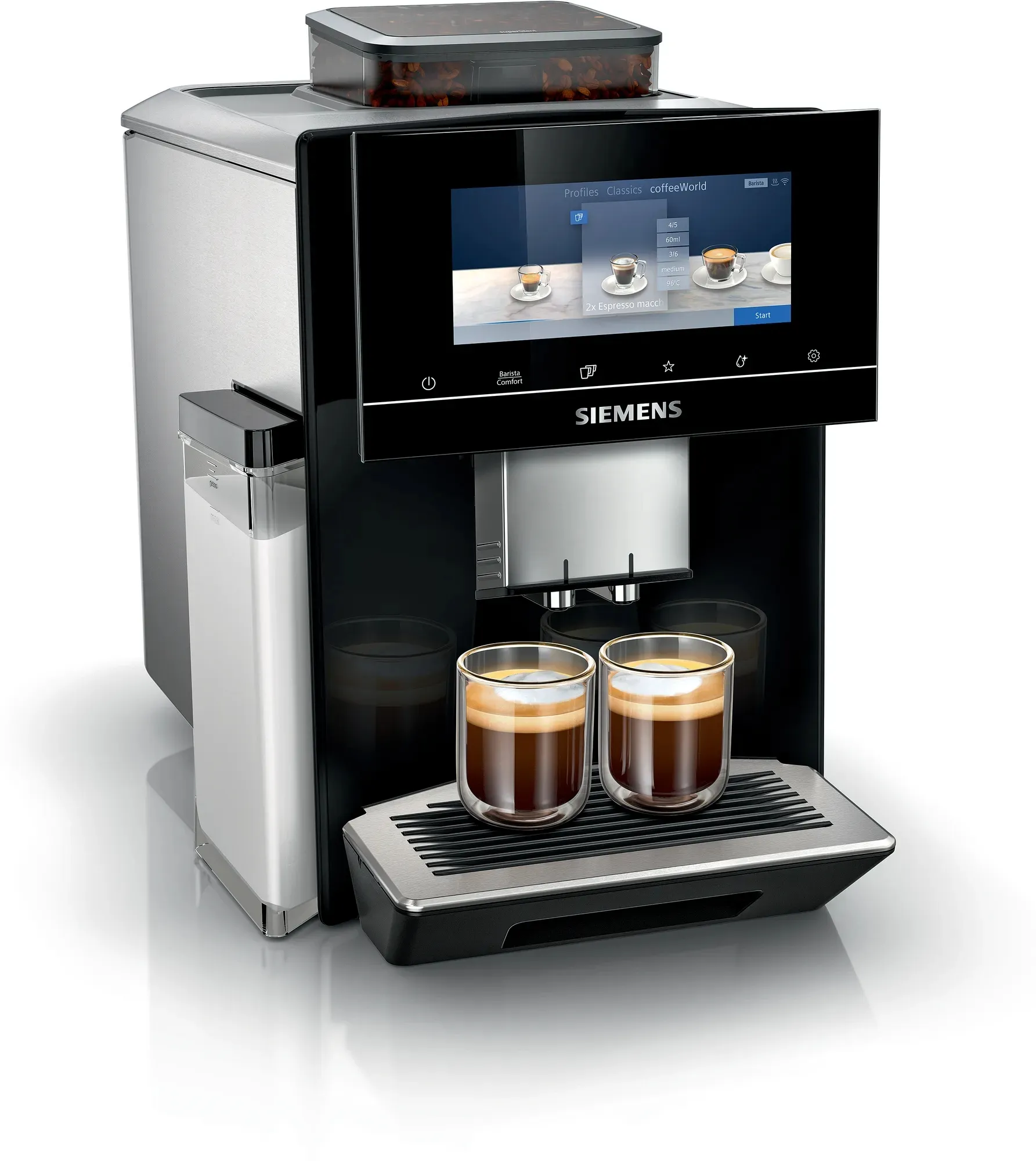 Siemens TQ905R09 EQ.900 - espresso machine, Black, Stainless steel