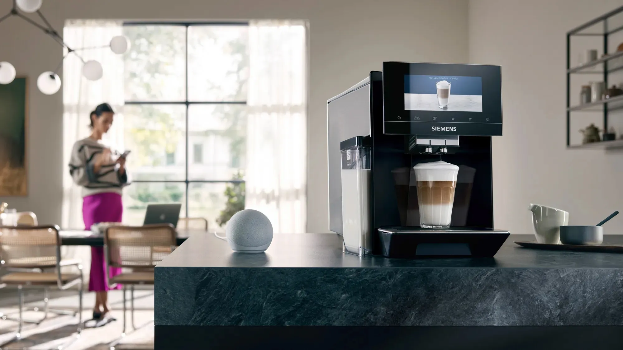 Siemens TQ905R09 EQ.900 - espresso machine, Black, Stainless steel