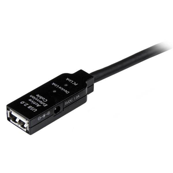 StarTech Active USB 2.0 -jatkokaapeli, Uros/Naaras, 20m, Musta