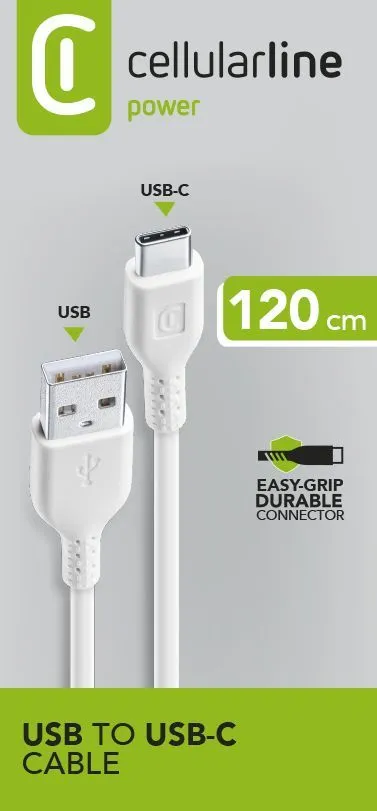 Cellular Line USB-A &ndash; USB-C 2.0 - cable, 1.2 m, White