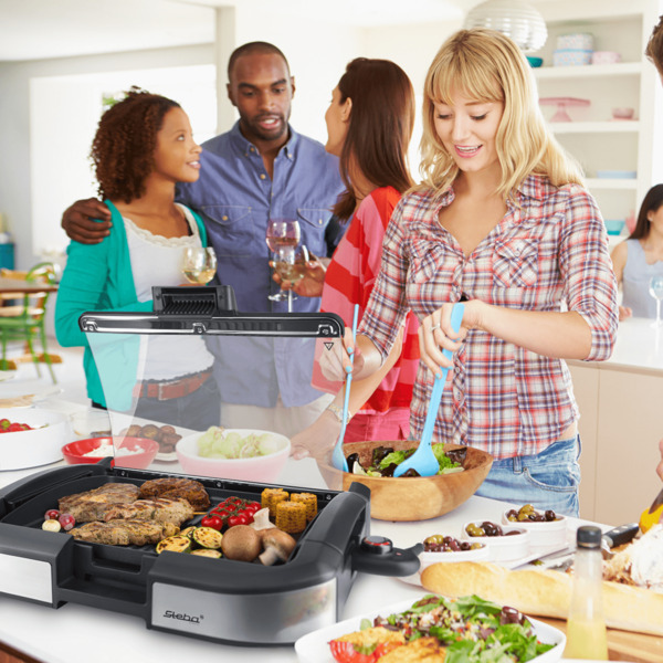 Steba VG 195 BBQ Table Grill, Black/Silver, 2200 W