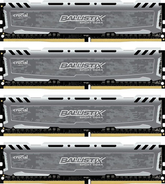Crucial 32GB (4x8GB) Ballistix Sport LT, DDR4 2400Hz - Grey