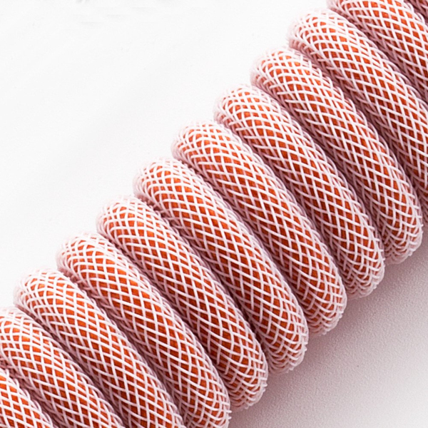 CableMod Pro Coiled Keyboard Cable, USB A -&gt; USB Type C, 150cm, Orangesicle