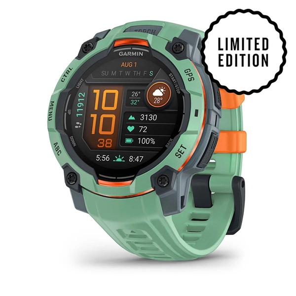 Garmin Instinct 3 45mm AMOLED - träningsklocka, Neo Tropic