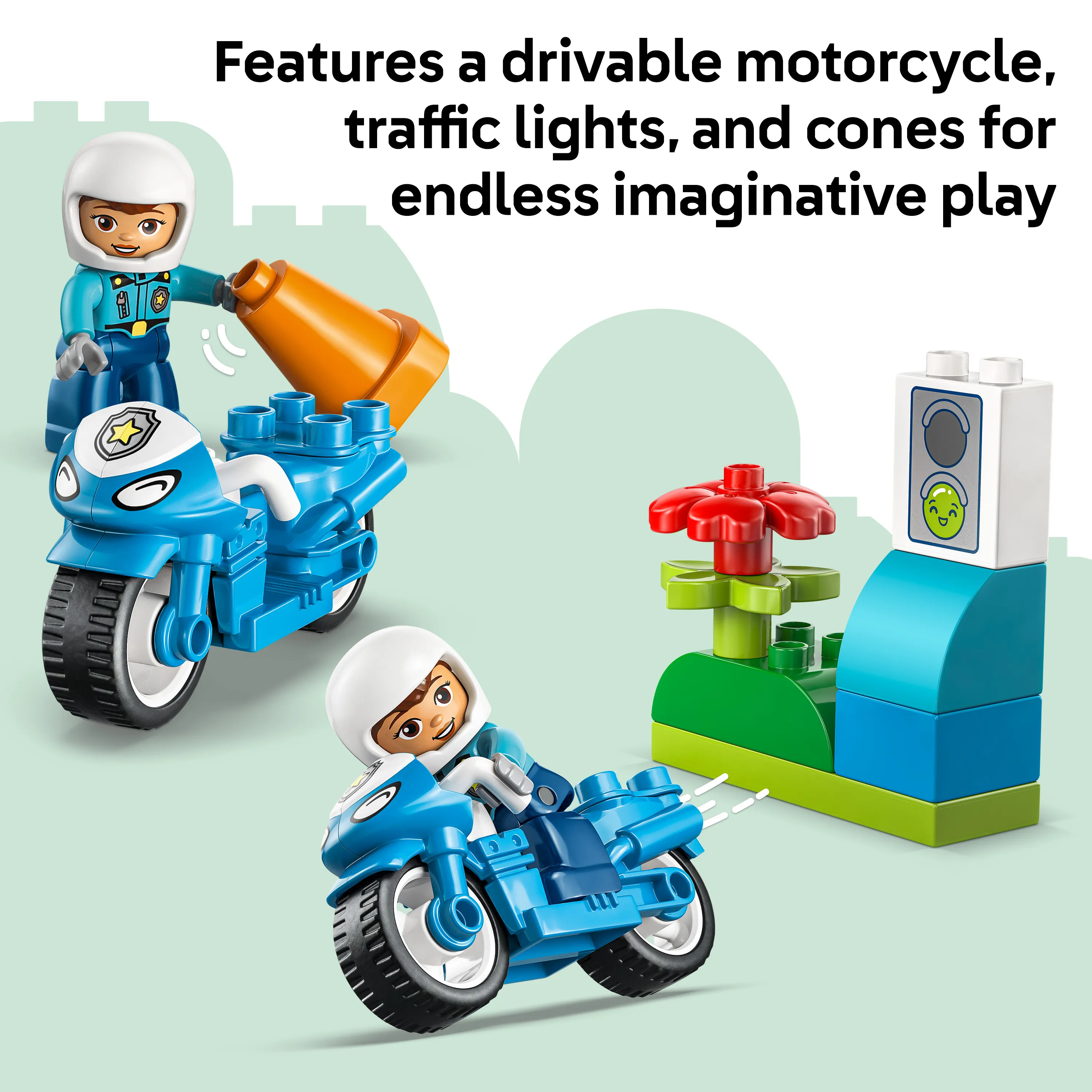 LEGO DUPLO Town Blue Police Motorcycle 10471