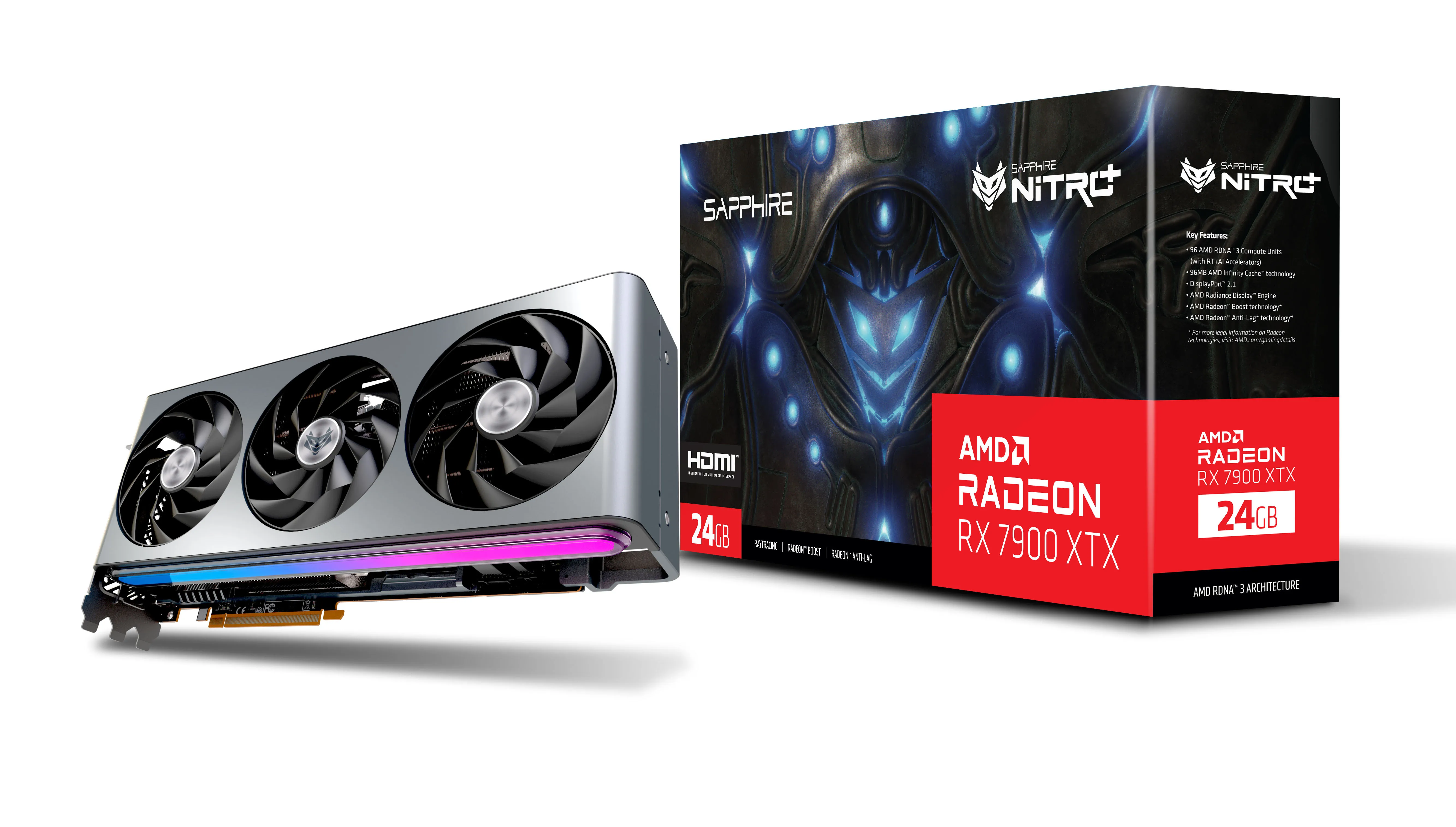 Sapphire Radeon RX 7900 XTX Nitro+ Gaming OC Vapor-X 24 Gt -n&auml;yt&ouml;nohjain