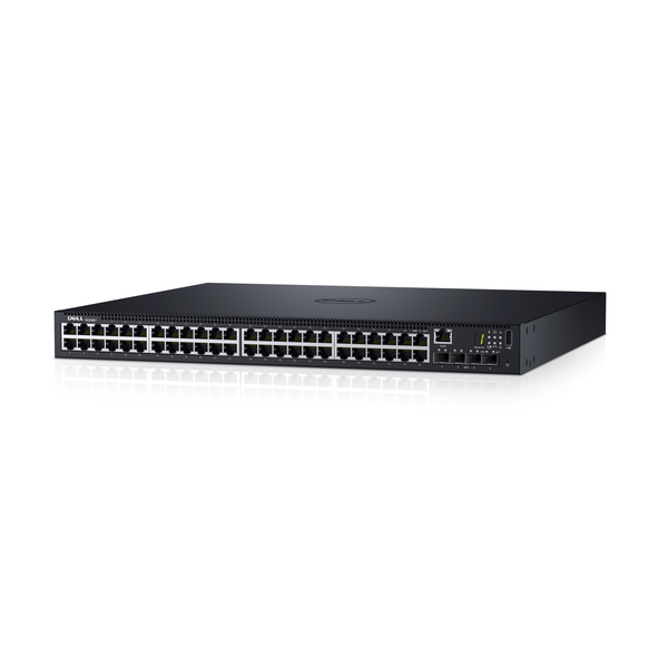 Dell Networking N1548P - Kytkin - L2+ - Hallinnoitu - 48 x 10/100/1000 + 4 x 10 Gigabit SFP+ - r&auml;kkiin asennettava - PoE+ (30.8 W)