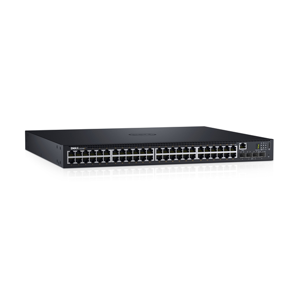 Dell Networking N1548P - Kytkin - L2+ - Hallinnoitu - 48 x 10/100/1000 + 4 x 10 Gigabit SFP+ - r&auml;kkiin asennettava - PoE+ (30.8 W)