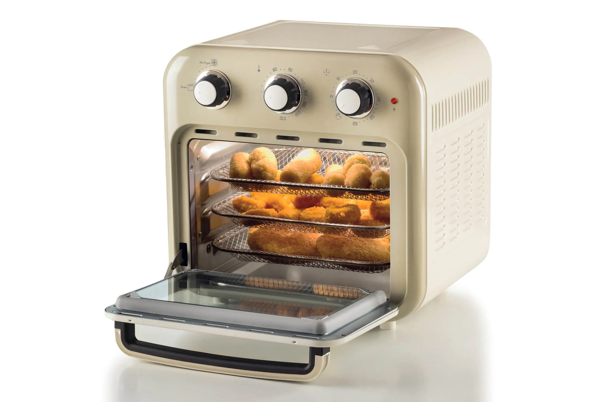 Ariete 3-in-1 Vintage Air Fryer -kiertoilmakypsennin ja uuni, Beige, 16L