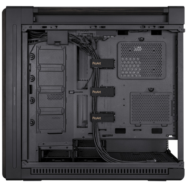 Asus ProArt PA602 Wood Edition -E-ATX-kotelo, metallipaneeli, musta