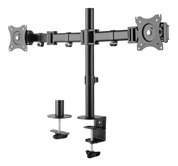 Deltaco Office Dual - monitor arm, black, 13"-27", 2x8Kg