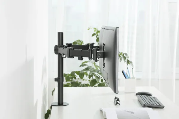 Deltaco Office Dual -n&auml;ytt&ouml;varsi, musta, 13&quot;-27&quot;, 2x8Kg
