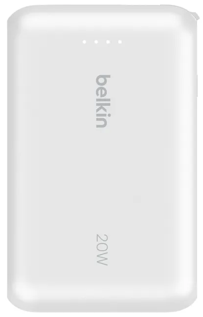 Belkin 10k PD20W Integrated USB-C Cable -varavirtalähde, Valkoinen