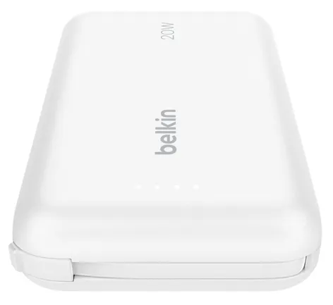 Belkin 10k PD20W Integrated USB-C Cable -varavirtalähde, Valkoinen