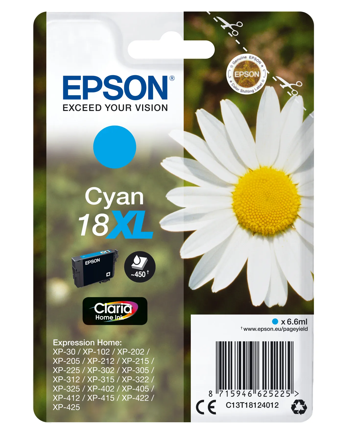 Epson 18XL ink cartridge cyan