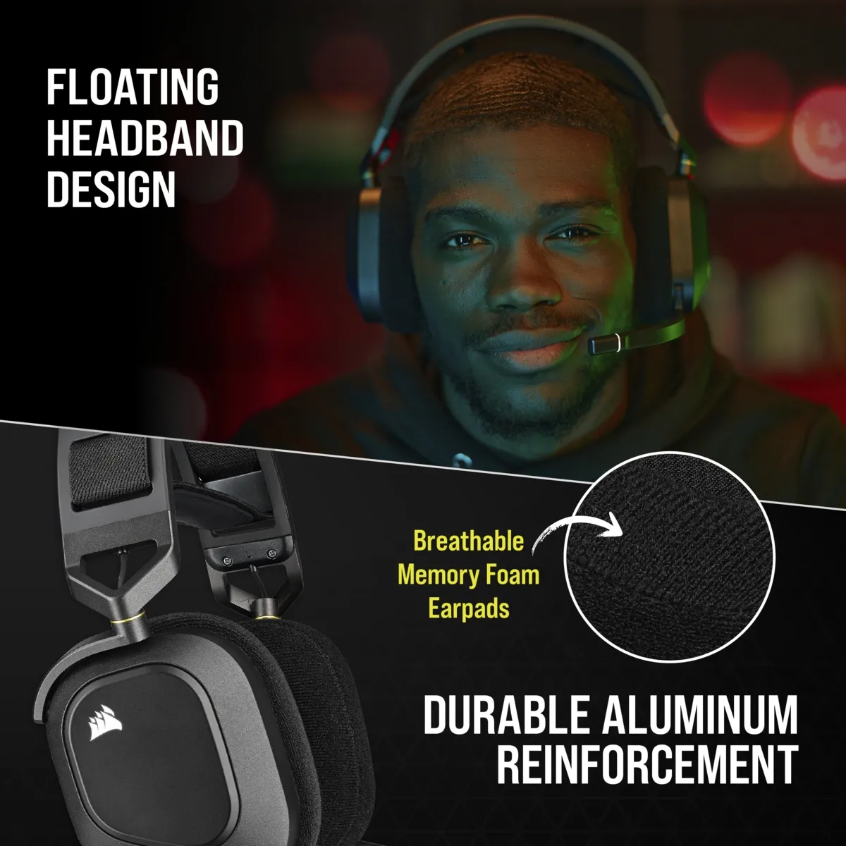 Corsair HS80 RGB - wireless gaming headset, carbon