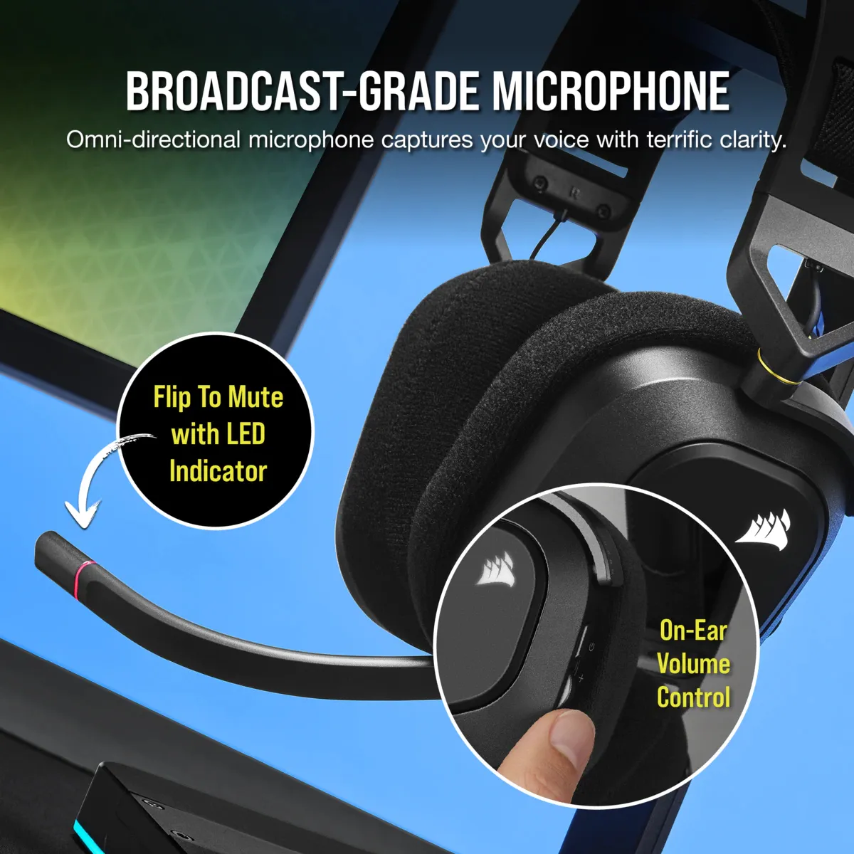 Corsair HS80 RGB - wireless gaming headset, carbon