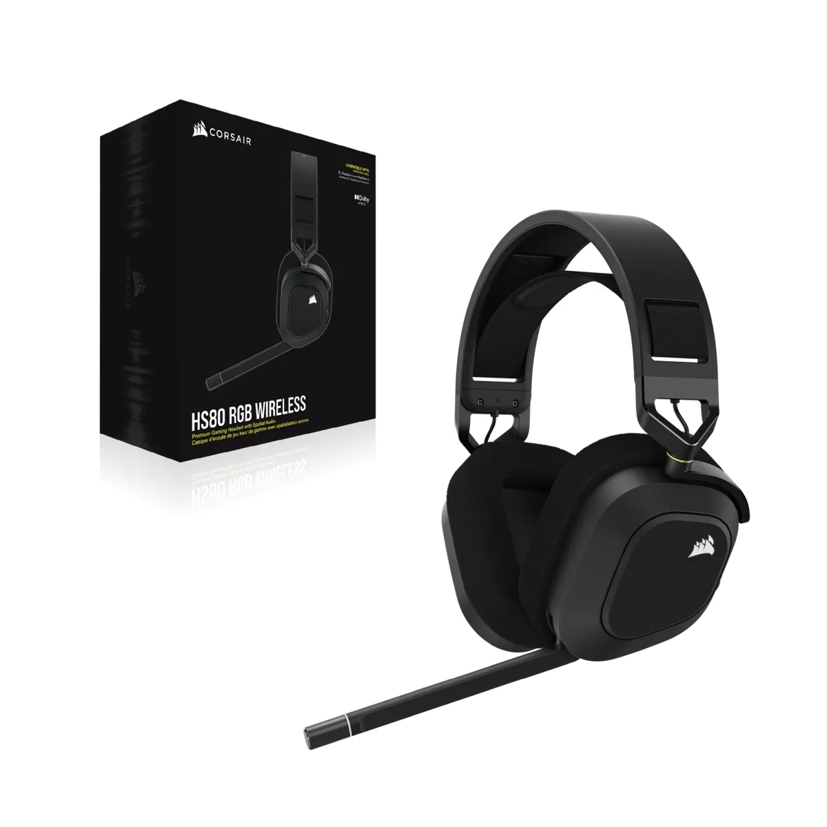 Corsair HS80 RGB - wireless gaming headset, carbon