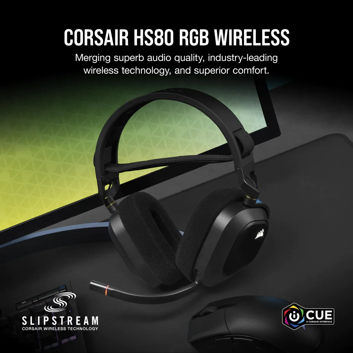 Corsair HS80 RGB - wireless gaming headset, carbon