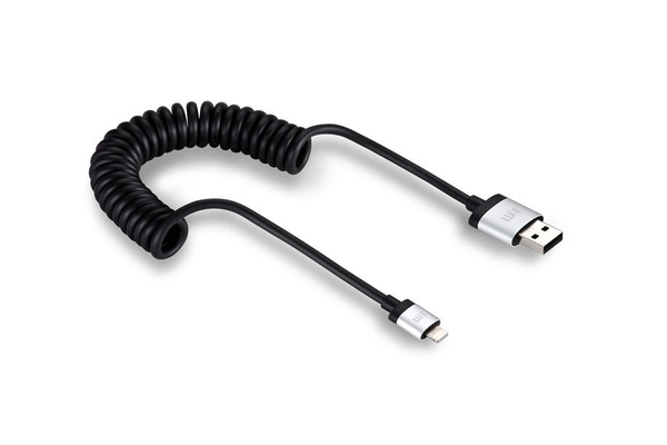 Just Mobile Highway Max flexible Lightning cable - Car Charger with hefty power and duplicate contacts.