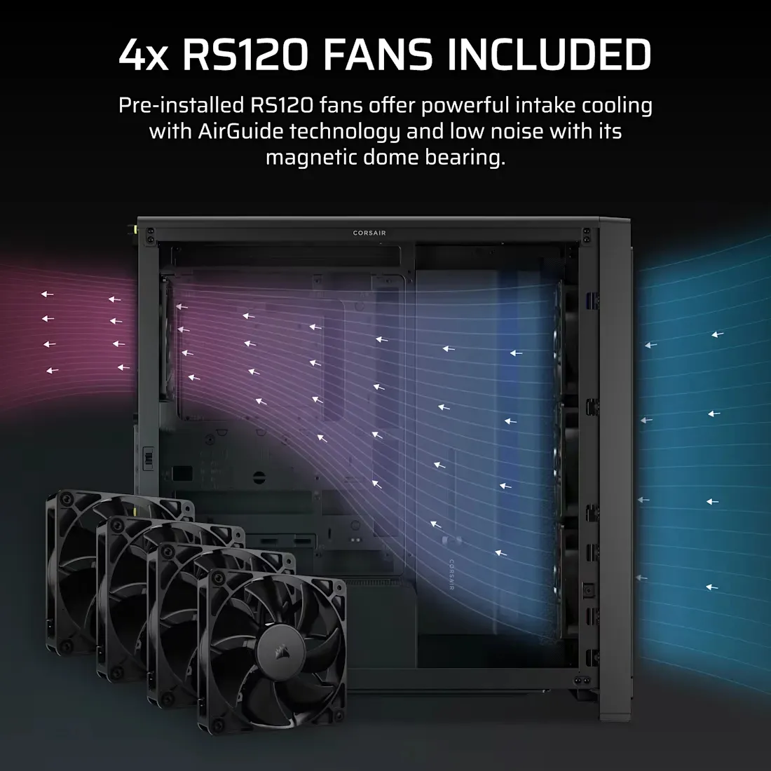 CORSAIR FRAME 4000X RS Midi-Tower Case with window, with RGB lighting, Black